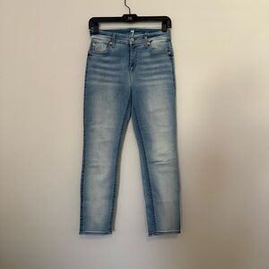 Light Blue Women's Jeans 7 For All Mankind Kimmie Crop Size 26